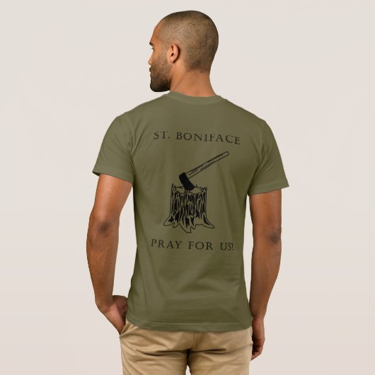 St Boniface - Chop neer die boom T-shirt (Achterkant volledig)