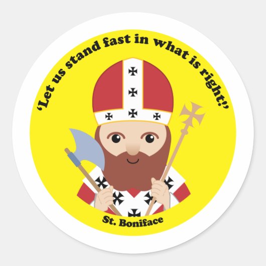 St. Boniface Ronde Sticker (Voorkant)