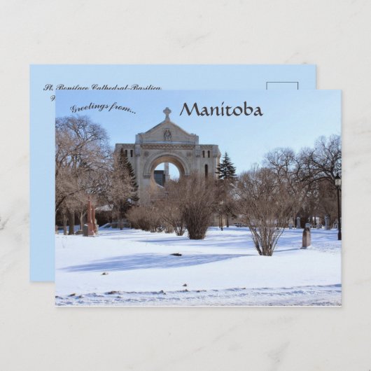 St. Bonifatius Kathedraal-Basiliek Winnipeg Manito Briefkaart (Voorkant / Achterkant)