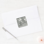 St. Brendan en de demon Vierkante Sticker (Envelop)