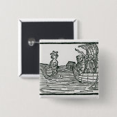 St. Brendan en de Siren Vierkante Button 5,1 Cm (Voorkant /achterkant)