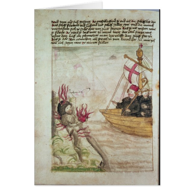 St. Brendan op zijn schip (Voorkant)