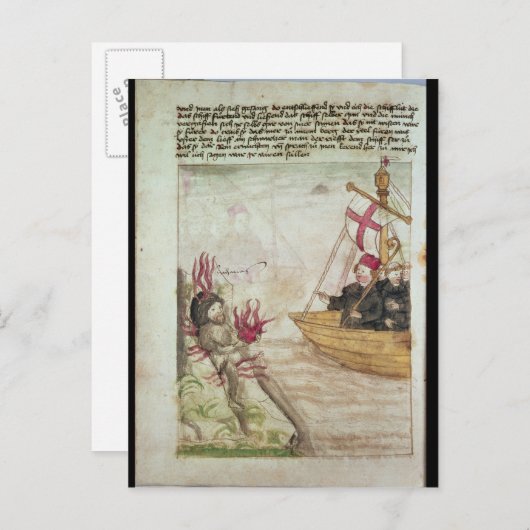 St. Brendan op zijn schip Briefkaart (Voorkant / Achterkant)