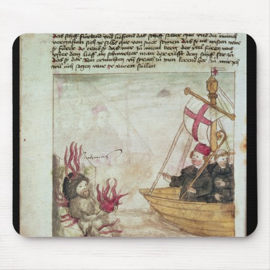 St. Brendan op zijn schip Muismat (Voorkant)