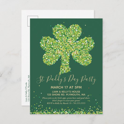 ST. Briefkaart PATRICK'S DAY (Saint Paddy's Day) (Voorkant / Achterkant)
