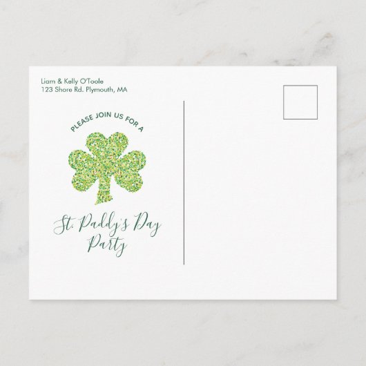ST. Briefkaart PATRICK'S DAY (Saint Paddy's Day) (Achterkant)