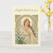 St Brigid And Snowdrops A Contemplative Quiet Kaart (Gele Bloem)