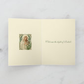 St Brigid Art Nouveau Halo and Snowdrops Kaart (Binnen)