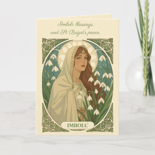 St Brigid Art Nouveau Illustration Kaart (Voorkant)