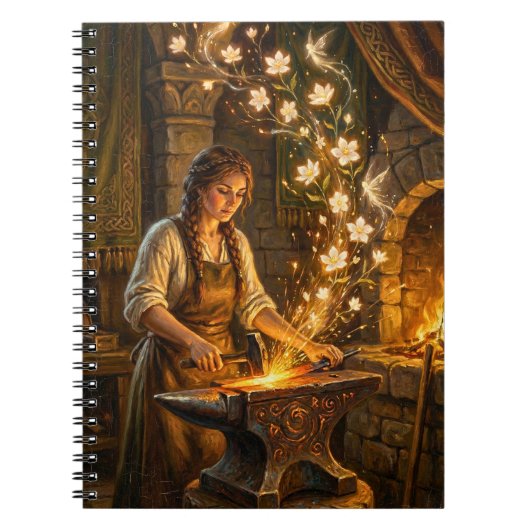 St Brigid Blacksmith Fairies Flowers Fantasy Art Notitieboek (Voorkant)