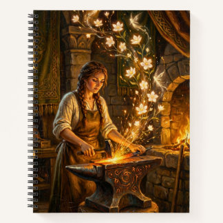 St Brigid Blacksmith Fairies Flowers Fantasy Art Notitieboek