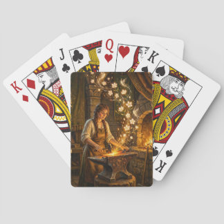 St Brigid Blacksmith Fairies Flowers Fantasy Art Pokerkaarten