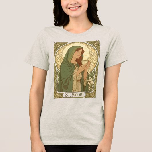 St. Brigid, de patrones van de zuivelproductie Tri-Blend Shirt (Voorkant)