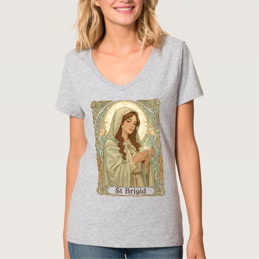 St. Brigid, de patrones van melkveehouders T-shirt (Voorkant)