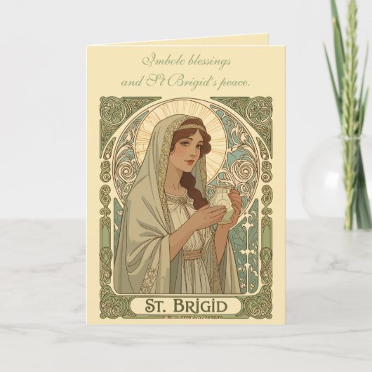 St Brigid de patronesheilige van melkmeisjes Kaart (Voorkant)