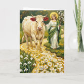 St. Brigid & De Witte Koe (Imbolc) Kaart (Achterkant)
