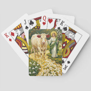 St. Brigid & De Witte Koe (Imbolc) Pokerkaarten