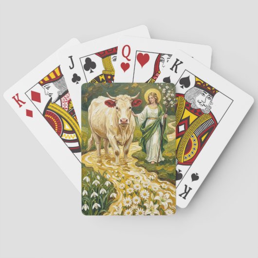 St. Brigid & De Witte Koe (Imbolc) Pokerkaarten (Achterkant)