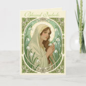 St Brigid Holding Snowdrops at Imbolc Kaart (Voorkant)