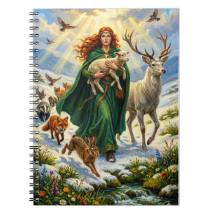 St Brigid Lente Godin Bosdieren Imbolc Notitieboek