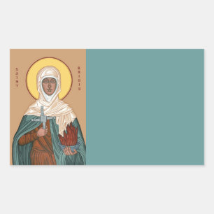 St. Brigid met Heilige Vuur en Kruis Rechthoekige Sticker
