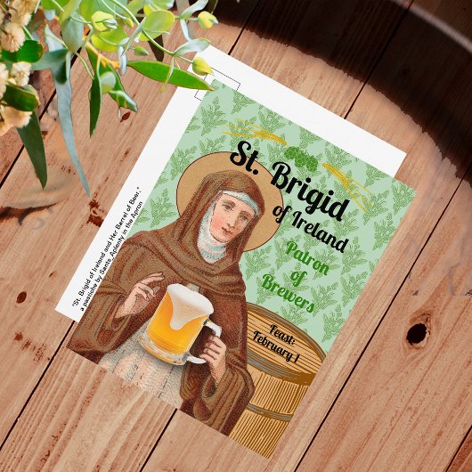 St. Brigid of Ireland and Her Barrel of Beer Briefkaart