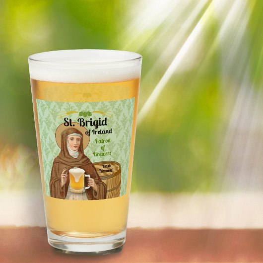 St. Brigid of Ireland and Her Barrel of Beer Glas