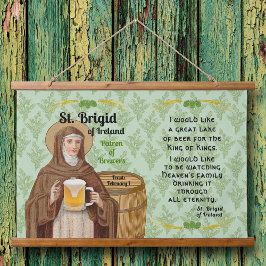 St. Brigid of Ireland and Her Barrel of Beer Hangend Wandkleed