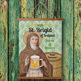 St. Brigid of Ireland and Her Barrel of Beer Hangend Wandkleed