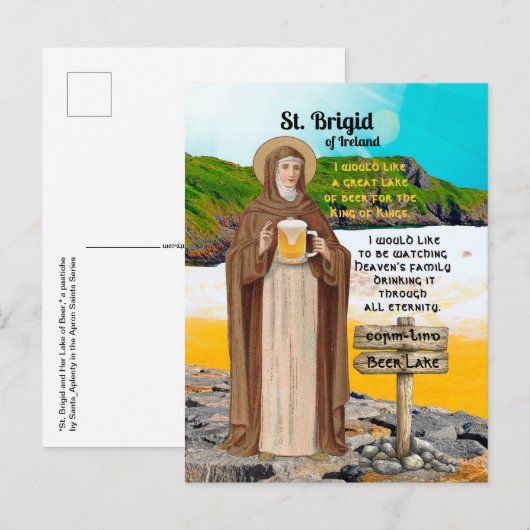 St. Brigid of Ireland and Her Lake of Beer Briefkaart (Voorkant / Achterkant)