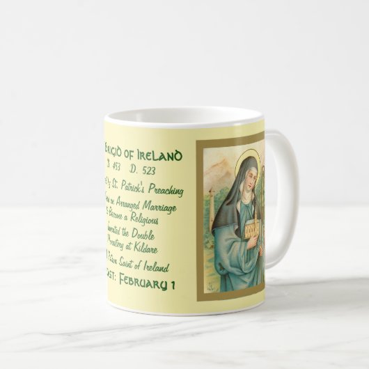 St. Brigid of Ireland (M 014) Coffee Mok 2a (Voorkant rechts)
