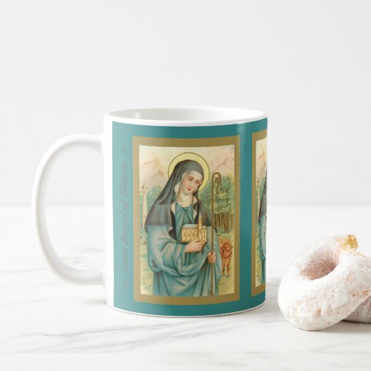 St. Brigid of Ireland (M 014) Coffee Mok 3 (Met donut)