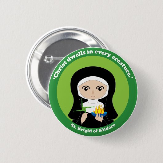 St. Brigid of Kildare Ronde Button 5,7 Cm (Voorkant /achterkant)