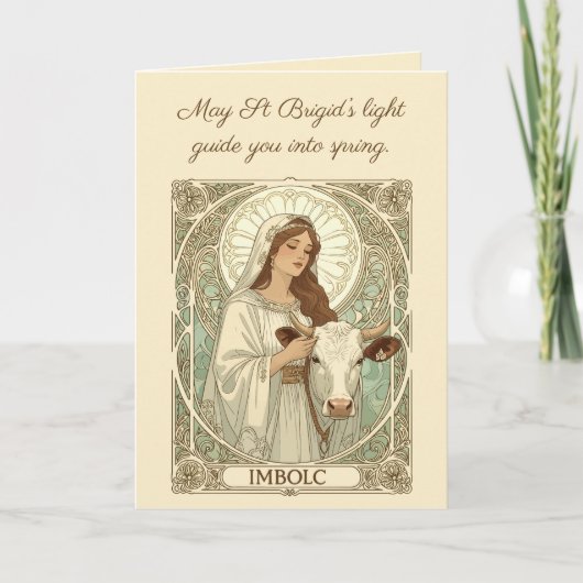 St Brigid Patroness Saint of Ireland Imbolc Kaart (Voorkant)