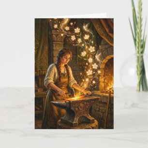 St Brigid Smeden Feeën Bloemen Fantasie Kunst Kaart