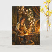 St Brigid Smeden Feeën Bloemen Fantasie Kunst Kaart (Gele Bloem)