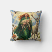 St Brigid Spring Goddess Woodland Animals Imbolc Kussen (Voorkant)