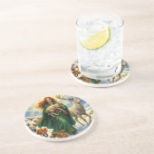 St Brigid Spring Goddess Woodland Animals Imbolc Zandsteen Onderzetter (Zijkant)