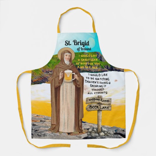 St. Brigid van Ierland en haar biermeer Schort (Voorkant)