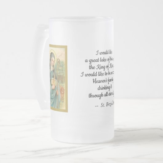 St. Brigid van Ierland (M 014, korte tekst) Matglas Bierpul (Voorkant links)