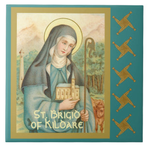 St. Brigid van Ierland (M 014) Tegeltje