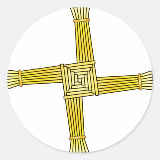 St. Brigid's Cross Ronde Sticker (Voorkant)