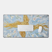 St Brigid's Cross Snowdrops Golden Imbolc Art Bureaumat (Keyboard & Muis)