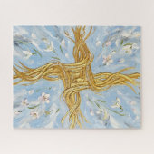 St Brigid's Cross Snowdrops Golden Imbolc Art Legpuzzel (Horizontaal)