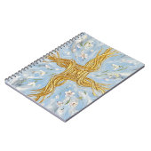 St Brigid's Cross Snowdrops Golden Imbolc Art Notitieboek (Linkerzijde)
