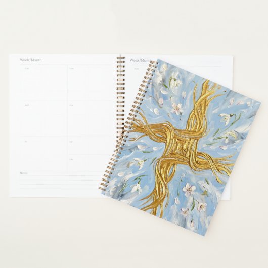 St Brigid's Cross Snowdrops Golden Imbolc Art Planner (Display)