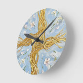 St Brigid's Cross Snowdrops Golden Imbolc Art Ronde Klok (Hoek)