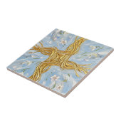 St Brigid's Cross Snowdrops Golden Imbolc Art Tegeltje (Zijkant)