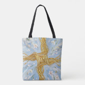 St Brigid's Cross Snowdrops Golden Imbolc Art Tote Bag (Achterkant)