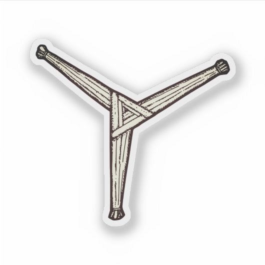 St Brigid's Cross - three arms variation Sticker (Voorkant)